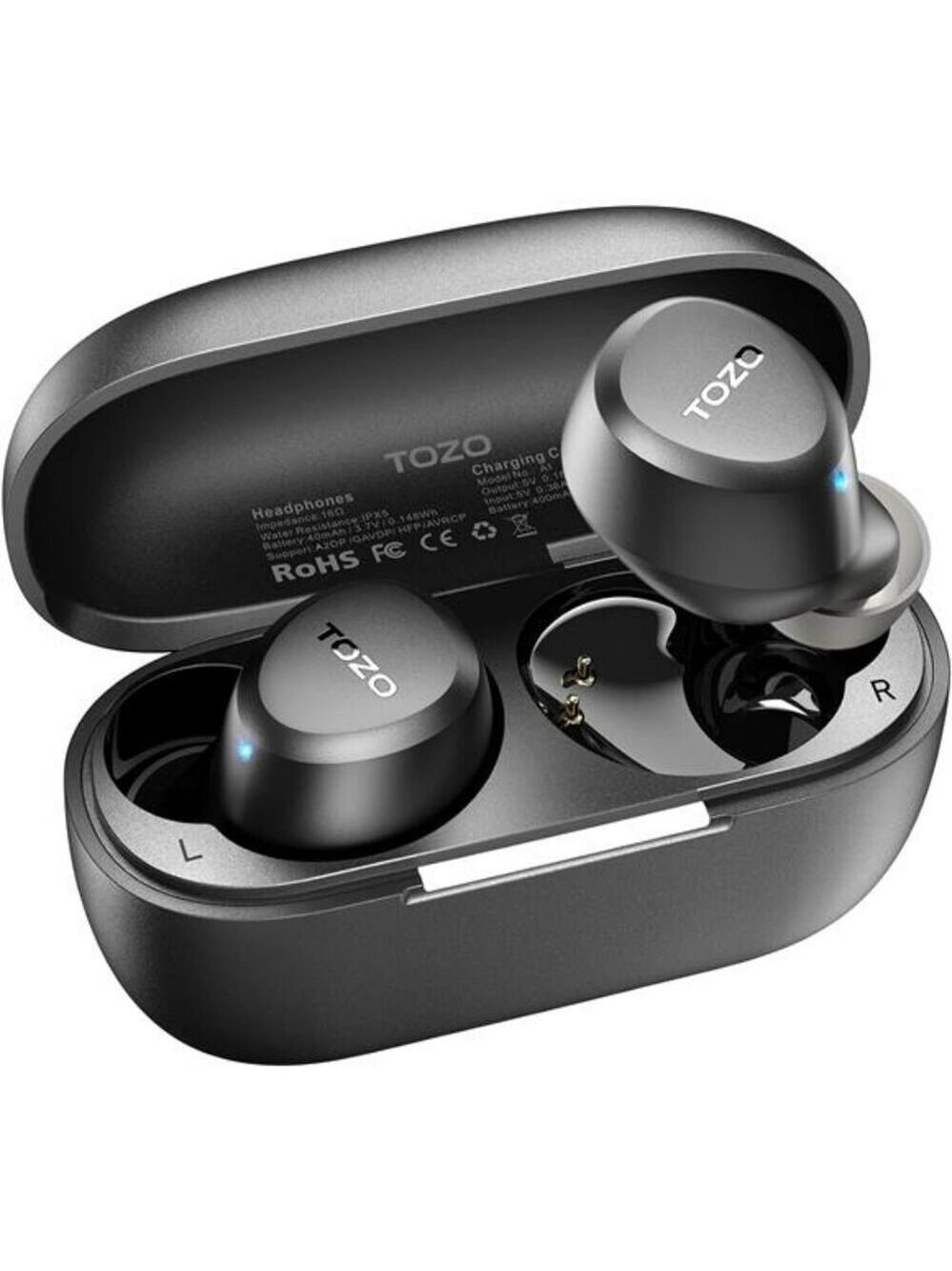 Wireless Bluetooth Earbuds Waterproof Mic Bass Headphones with Charging Case